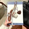 Yogodlns  Cute Cartoon Coffee Cup Keychain Fashion Handbag Pendant with DIY Woven Rope Mobile Phone Car Key Design Creative Gift