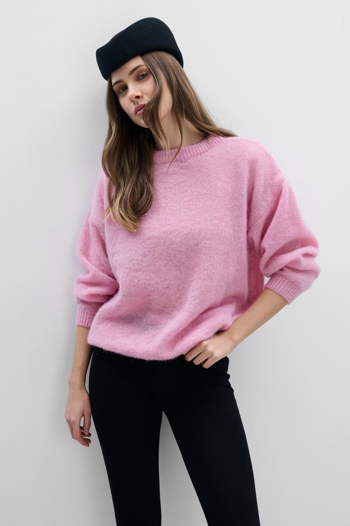 Lightweight Alpaca Wool Sweater Aura Pink /