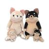 Morisaka Global Mochi Chihuahua Large Black 22 x 22 x 30cm Chihuahua Plush Toy, Soothing, Soft and Squishy, Cute Animal, Mochi Series MOCI-0350B