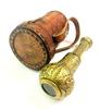 Brass Telescope with Leather Case: Nautical Spyglass