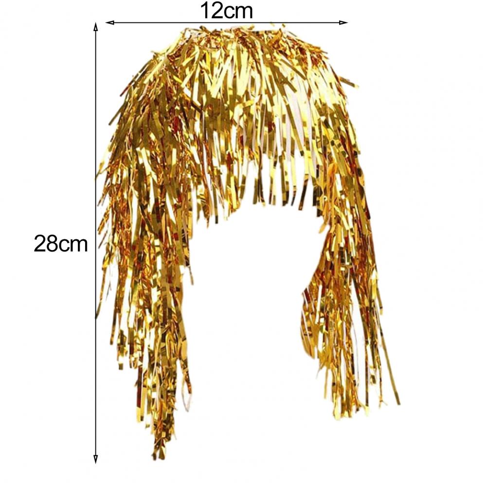 Cosplay Disco Wig Foil Tinsel Shiny Party Hat Adults Metallic Cosplay Supplies Funny Atmosphere Festive Decoration