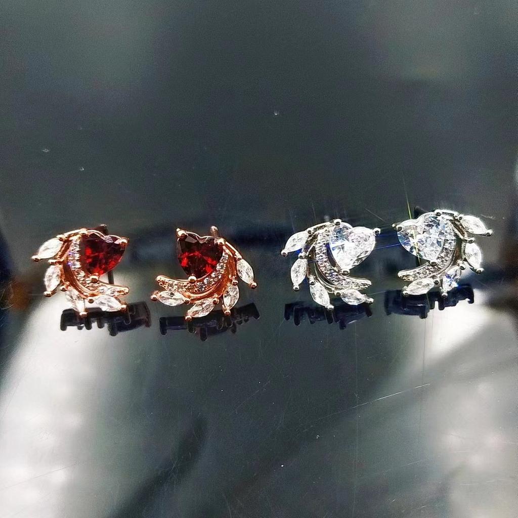 Rose Gold Phoenix Tail Stud Earrings Women's Exquisite Small High-end Earrings Fashion Versatile Earrings