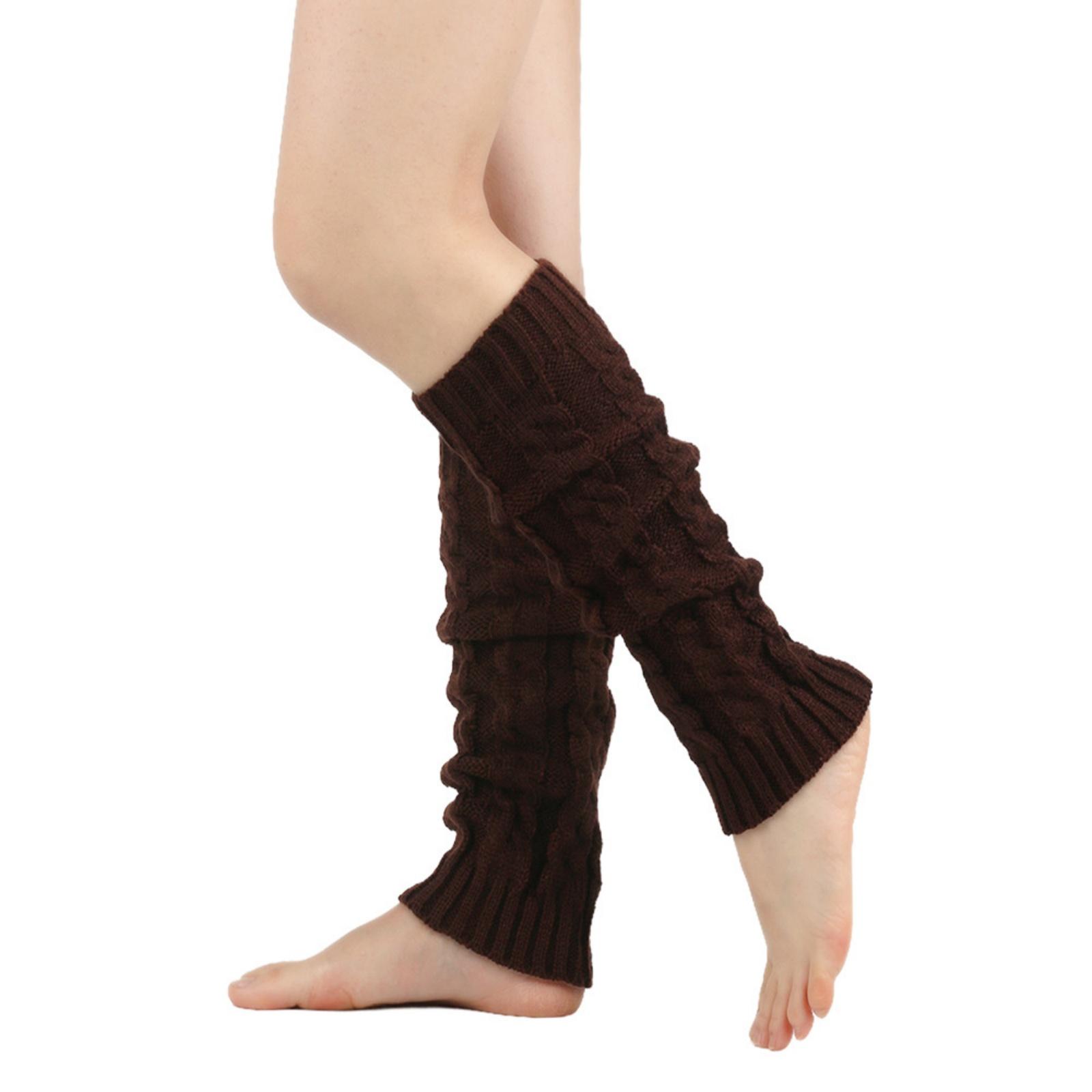 

Women Winter Thickened Hosiery With Figure-eight Twisted Knit Woolen Socks One Size кавовий