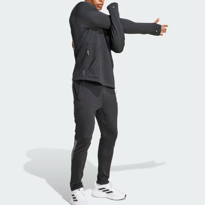 Adidas Own The Run Běžecká mikina s kapucí Unisex Mikiny Černá IW9274