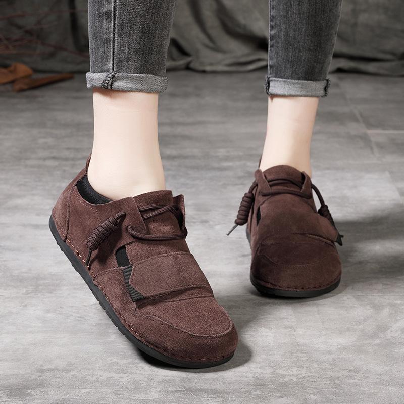 Spring and Autumn new leather soft-soled ugly cute shoes flat-soled retro single shoes women's casual and comfortable women's shoes
