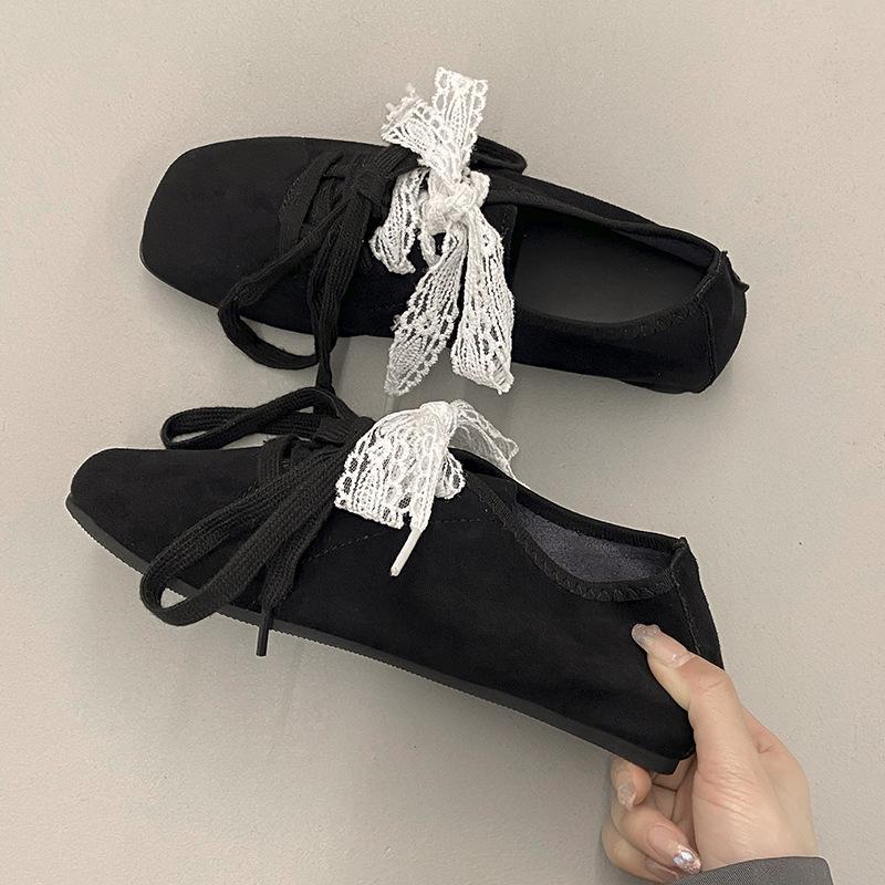 

Niche design sense ретро квадратная головка коричневые мокасины одинарные туфли женские весенние балетки стиль внутренний рост увеличение обувь на платформе весна и осень 35 чёрный