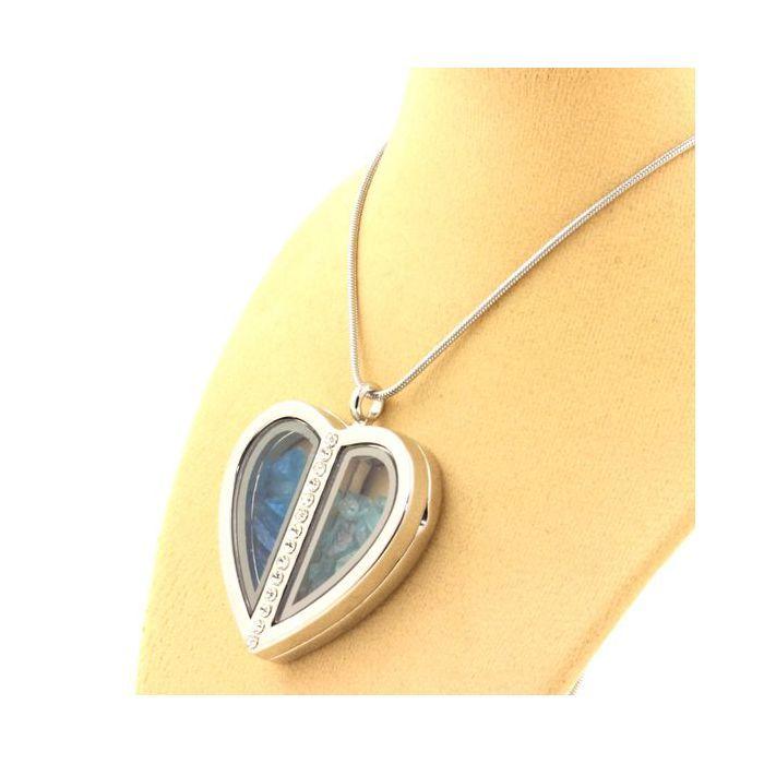 Stones and Minerals. Neon Blue Apatite Necklace + Raw Paraiba Apatite. Heart Model.