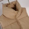 Thick Padded Waistcoat Winter Women Vest Coat Stand Collar Neck Protection Thickened Zipper Closure Jacket Cardigan Sleeveless Solid Color Drawstring