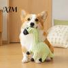 Safe Soft Gum Friendly Toys Dinosaur Plush Dog Toy, Built-in Sound Device, Teething Cleaning Durable Wear Resistant Pet Toy Chew Puppy Interactive