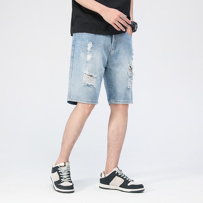 Five-point Pants Thin Section Denim Jeans Spring Summer Men's Hole Leisure Shorts