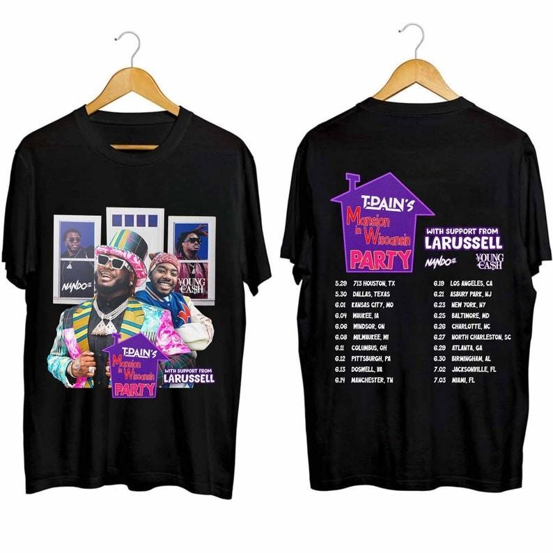 T-Pain 2026 Tour Shirt Mansion In Wiscansin Party Tour 2026 Shirt T-Pain Fan S M