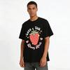 Love You Berry Much Strawberry Print Casual Short Sleeve T-Shirt Pure Cotton T-shirt
