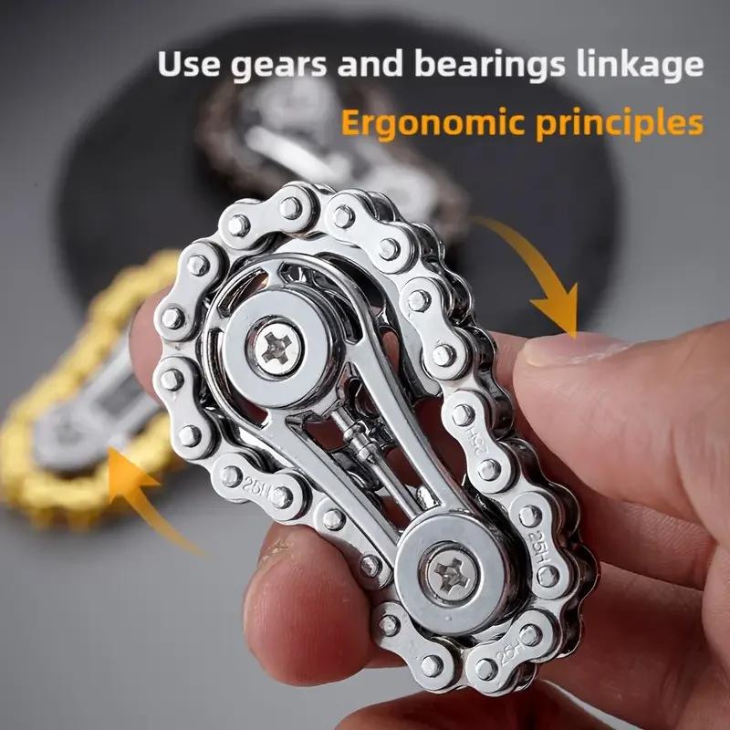 Metal Fingertip Gyro Sprocket Flywheel Fidget Spinner Antistress Anxiety Bicycle Chain Stress Anxiety ADHD Relief Fidgets Toy