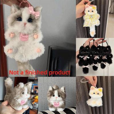 Kit de Matériel DIY Chat Kawaii Pack de Matériaux Pendentif Chat à Fabriquer pour Amie Cadeau Idéal