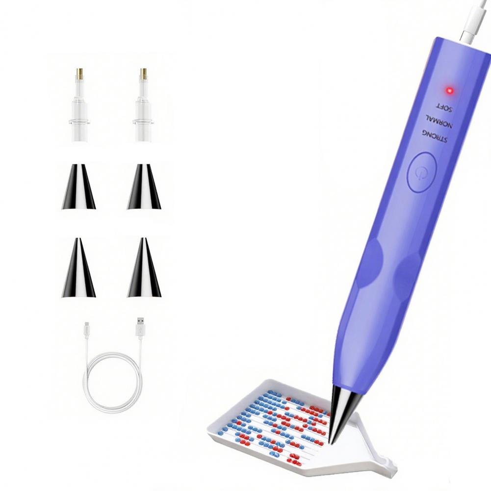 

Электрическая ручка для алмазной мозаики Вакуумный инструмент для выкладки алмазов USB-перезаряжаемая Не требует воска Ручка для алмазной мозаики для начинающих взрослых Purple A