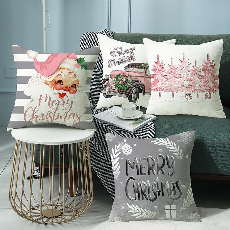 New Christmas Autumn and Winter Pillow Santa Claus Home Cushion Pillow Cover Cushion