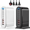 NEW 600W GaN Desktop Fast Charger LED Display 8 Ports PD Type C USB Fast Charging Station Adapter For iPhone/Samsung/Xiaomi/iPad