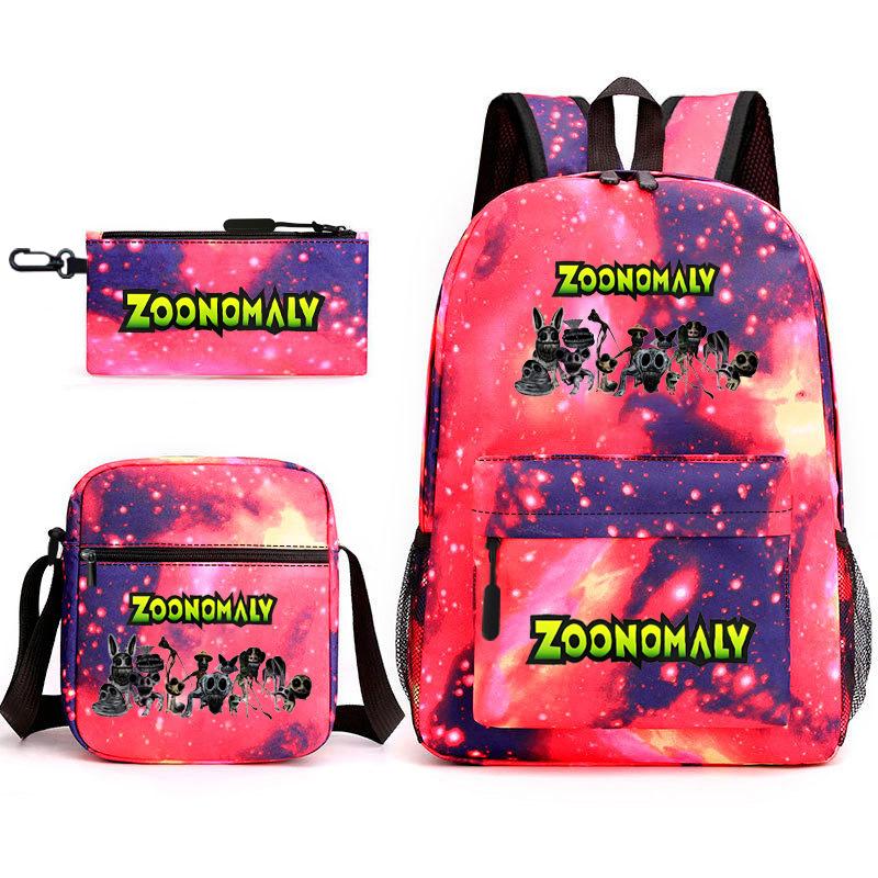 Deformed Zoo Surrounding Primary School Students Schoolbag Trend Starry Sky Backpack Leisure Three-piece Set