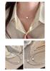 S999 Sterling Silver Elegant Square Necklace for Women, Versatile & Fashionable, Light Luxury, Simple Ins Cold Aesthetic, Personalized Design