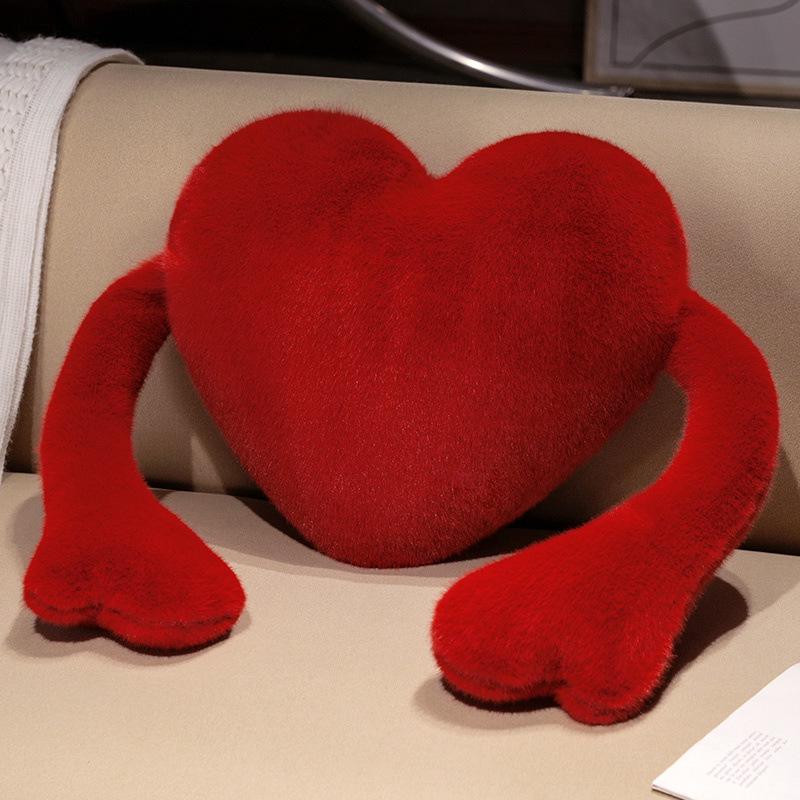 Valentine's Heart-Shaped Velvet Throw Pillow Backrest - Cozy Gift for Girls
