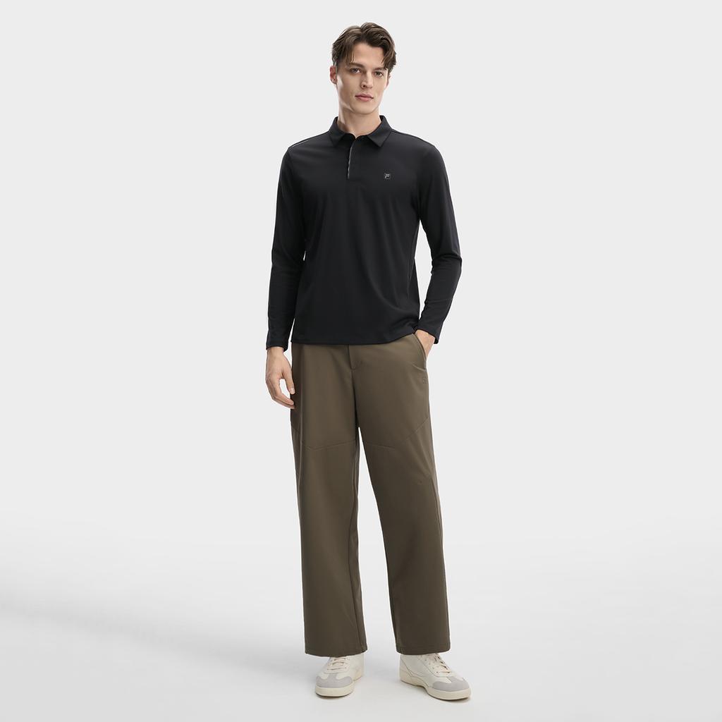 Fila White Fashion Simple Classic Casual Comfortable Versatile Long Sleeve Polo Shirt Men tops Legendary-Blue F11M613214FNV