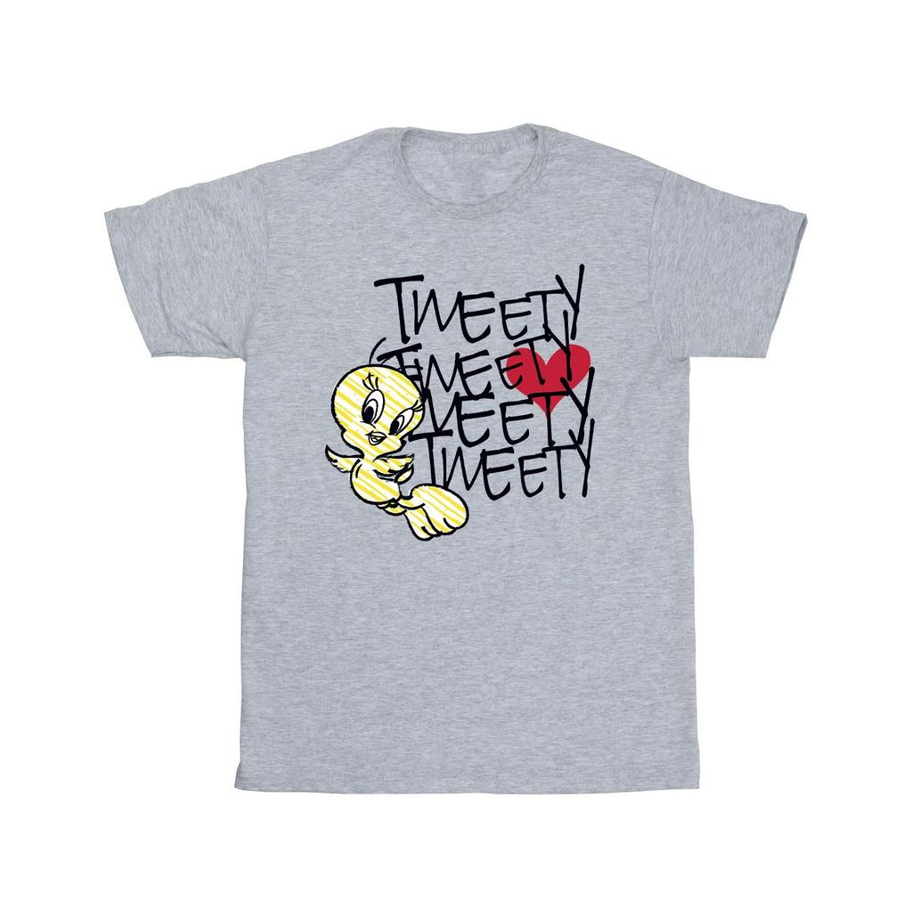 Looney Tunes Mens Tweety Love Heart T-Shirt
