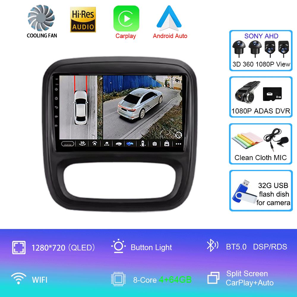 Android 12 Car Radio GPS for Renault Traffic 3 2014 - 2021 Opel Vivaro B 2014 - 2018 Multimedia Video Player Navigation Carplay