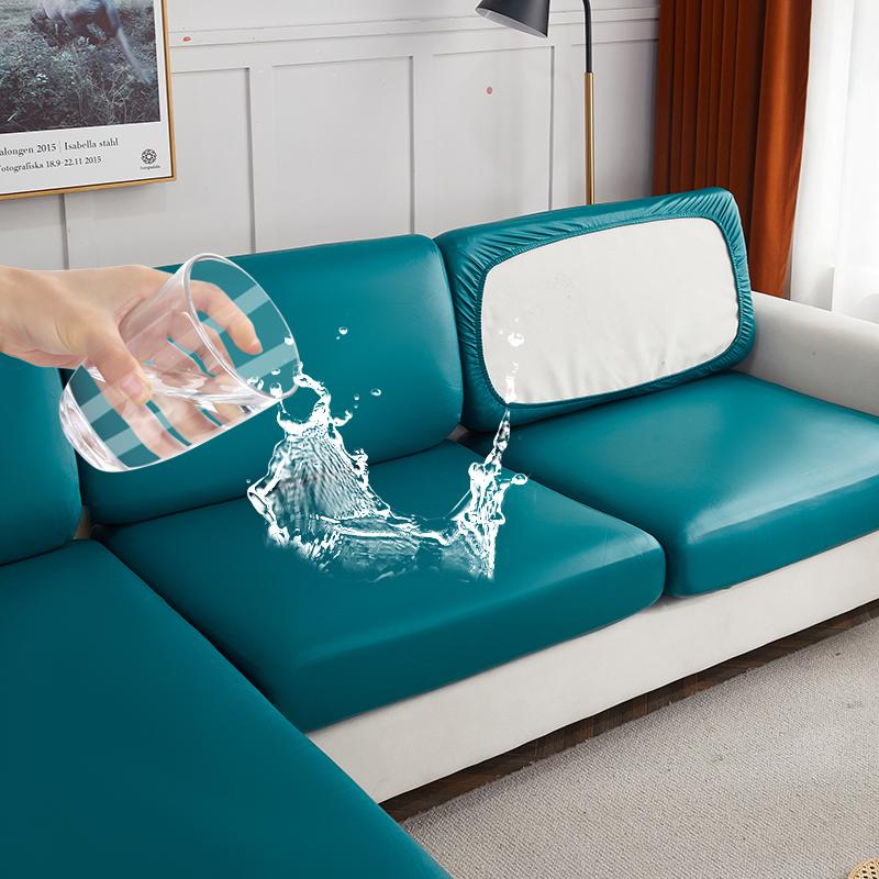 Wasserabweisender Sofasitzkissenbezug Hergestellt für den Familienbereich PU-Leder Ölbeständig Krallenfest Abriebfest Sesselbezug Stuhlauflage 1pc Back Cushion