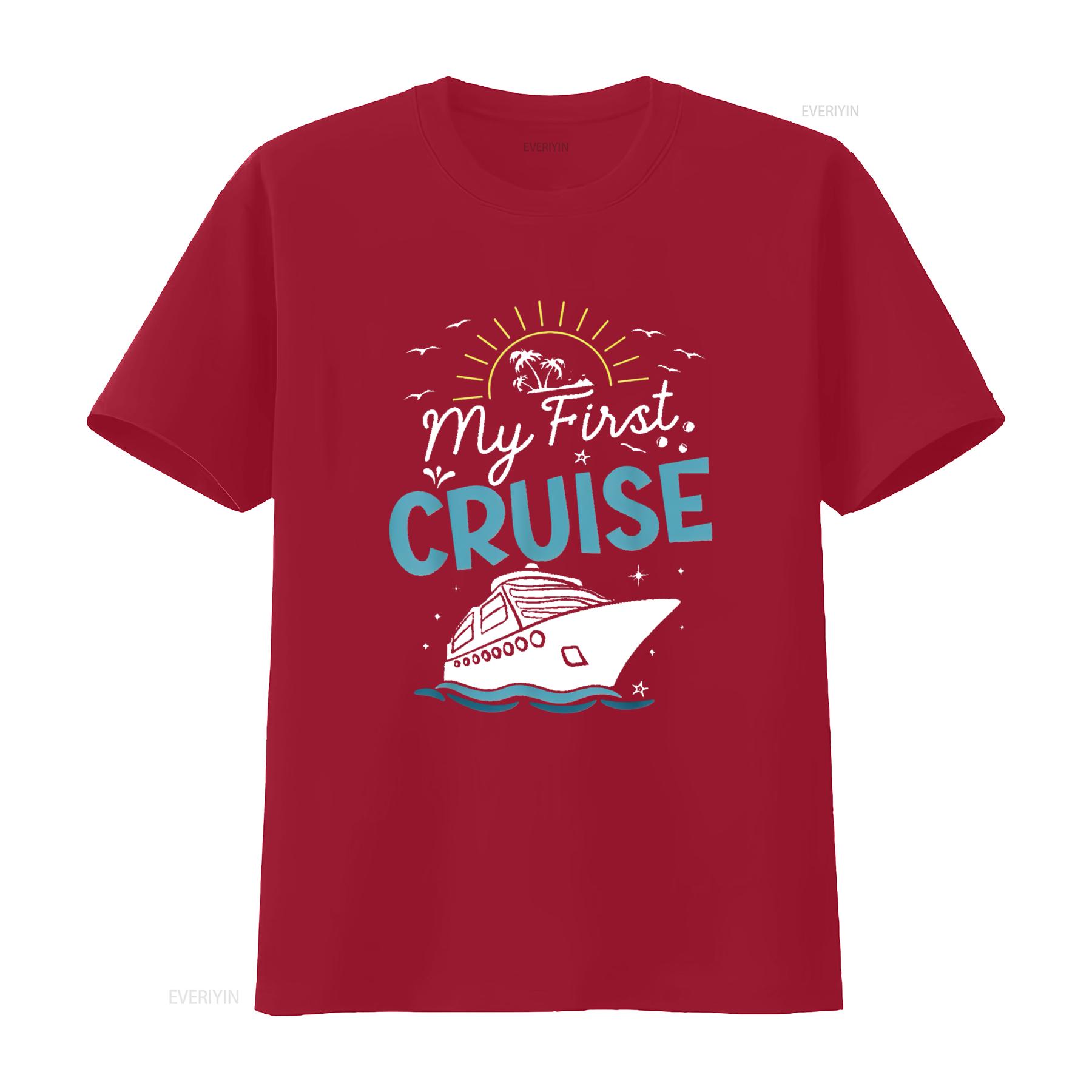My First Cruise Women Girls and Funny Trip T Shirt vintage Washed Soft fashion Comfortable Stylish homme streetwear Versatile S