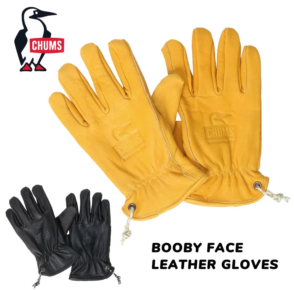 Chums Booby Face Leather Large Gloves, Yellow,