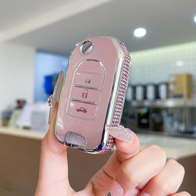 Premium Women's Car Key Case for Honda Accord, Civic, CR-V, Fit, Odyssey, Vezel, Lingpai, and XR-V