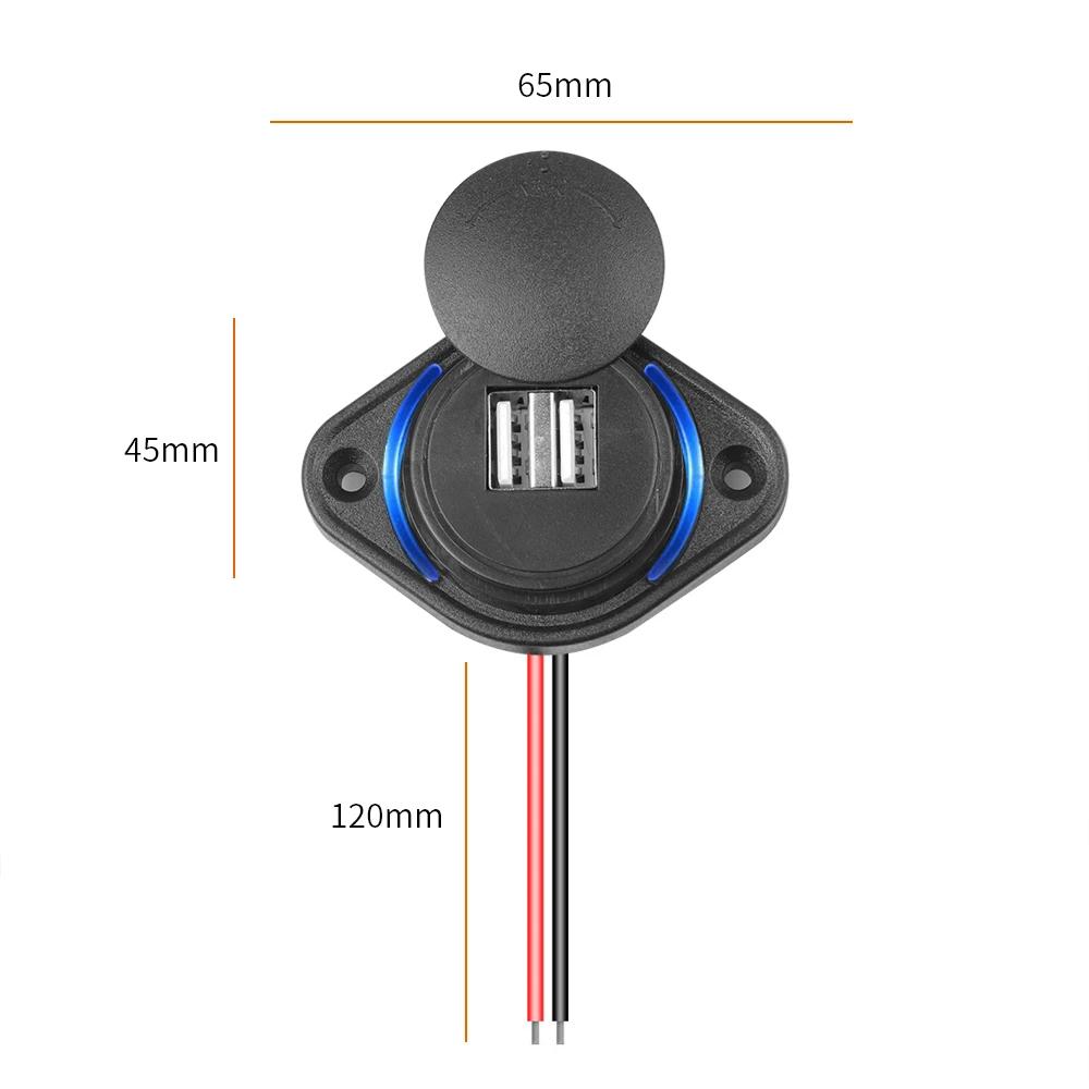 12-24V 3.1A PD QC3.0 2.1A Dual USB Charger Car Modified Socket Motorcycle Boat Utv Camper Caravans Universal Modified Charger