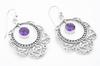 Chunky But Lightweight Natural Amethyst Earrings | Vintage-Style 925 Sterling Silver Statement Piece for Women