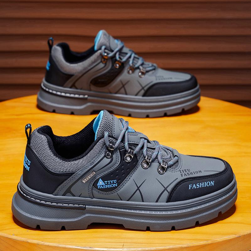 

Новые модные осенне-зимние мужские низкие ботинки Martin для студентов и мальчиков, трендовая рабочая обувь с мягкой подошвой, кроссовки Martin для охраны труда 45 серый