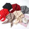 100% Wool Knitted Triangle Perforated Scarf Women's Soft Warm Cross Neck Wrap Fashion Mini Fake Collar  Woolen Neck Cover