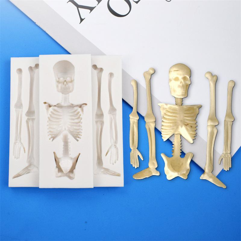 Skeleton Halloween Skeleton Body Silicone Molds Fondant Cake Decorating Tools Sugarcraft Candy Clay Chocolate Gumpaste Mold