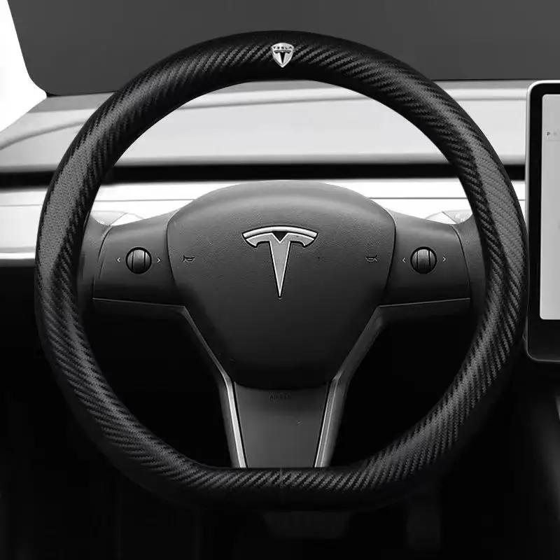 ALC1 Car Steering Wheel Cover For Tesla Model 3 S Y X Roadster 2019-2025 Auto interior Steering Wheel Accessories