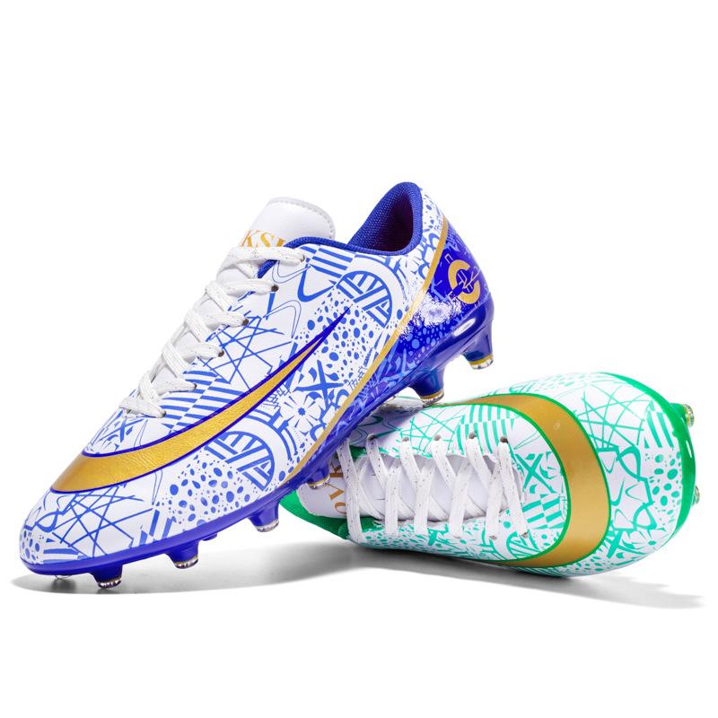 New Men's Breathable and Wear-resistant Low-top Long Broken Nails Football Shoes Fashionable Mandarin Duck Football