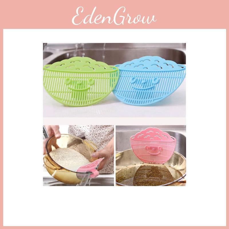 Modern Smile Face Food Rinse Filter With Clip For Vegetables And Grain Filtration