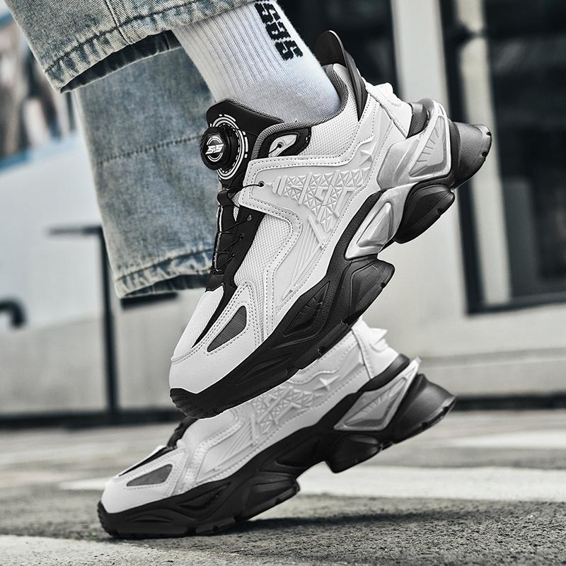 New Platform Sneakers Men's Young and Young Dad Shoes Men's Mecha Second-generation Couples Rotating Buttons Trendy Shoes Fashionable