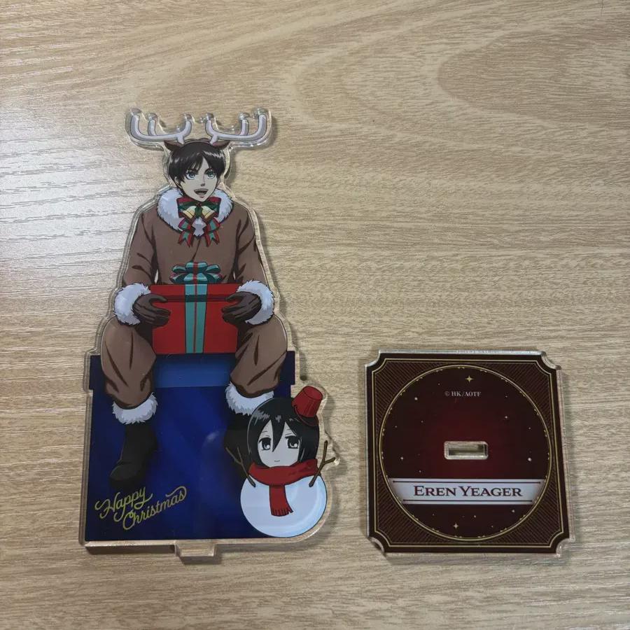 Attack On Titan Eren Mikasa Santa Snowman Acrylic