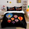 Colorful Air Balloon Set Soft Comfortable Duvet Cover Bedding Set Included 1*Duvet Cover & 2*Pillowcases Gift