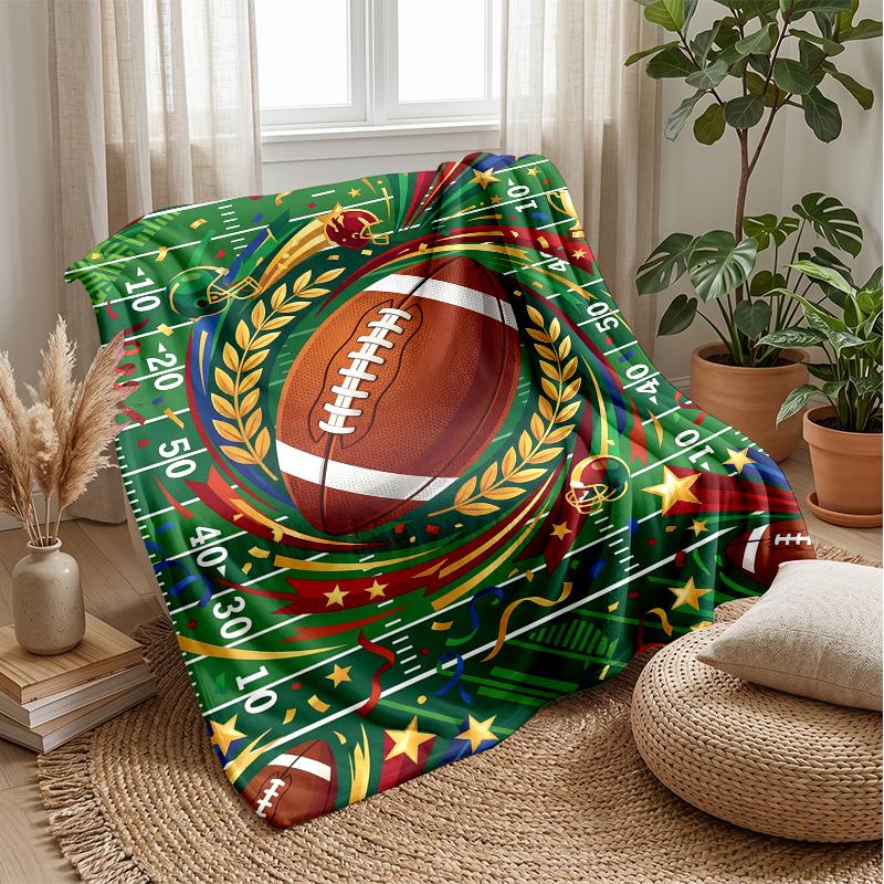 Football Melting Art Theme blanket Lightweight Warm Flannel Blanket Decorative Throw Blanket for Home Decoration