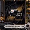 TapestryPittsburgh Steelers Custom Name Text Personalized Wall Hanging Tapestry Home Wall Decor