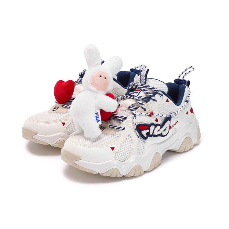 ANDONGNIBUERTU x FILA Collaboration Edition, Cat Paw Shoes Low top Chunky Sneakers Women's Red White Gift Box Set F12W332122FSB