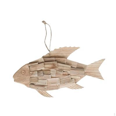 Fisch zum Aufhängen aus Holz, Dekoration aus Holz, Wandskulptur Fisch für den Innenbereich eines Bauernhauses