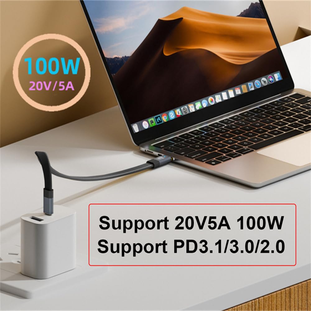 Cablecc 20Gbps USB4 Plochý Tenký FPC 20cm Kabel, Kabel, 100W, 8K@60Hz, 5K@60Hz, USB4.0, Thunderbolt3/4,