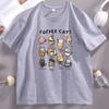 Coffee Cats T Shirt Funny Kawaii Cats Cotton Short Sleeve Round Neck Printed Tshirts Printed Summer Tshirt Casual Loose