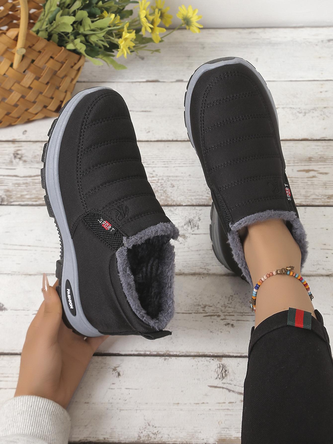 

Женская обувь, зимние хлопковые ботинки на флисе и утолщенной средней высоты, теплые и повседневные сноубутсы 35