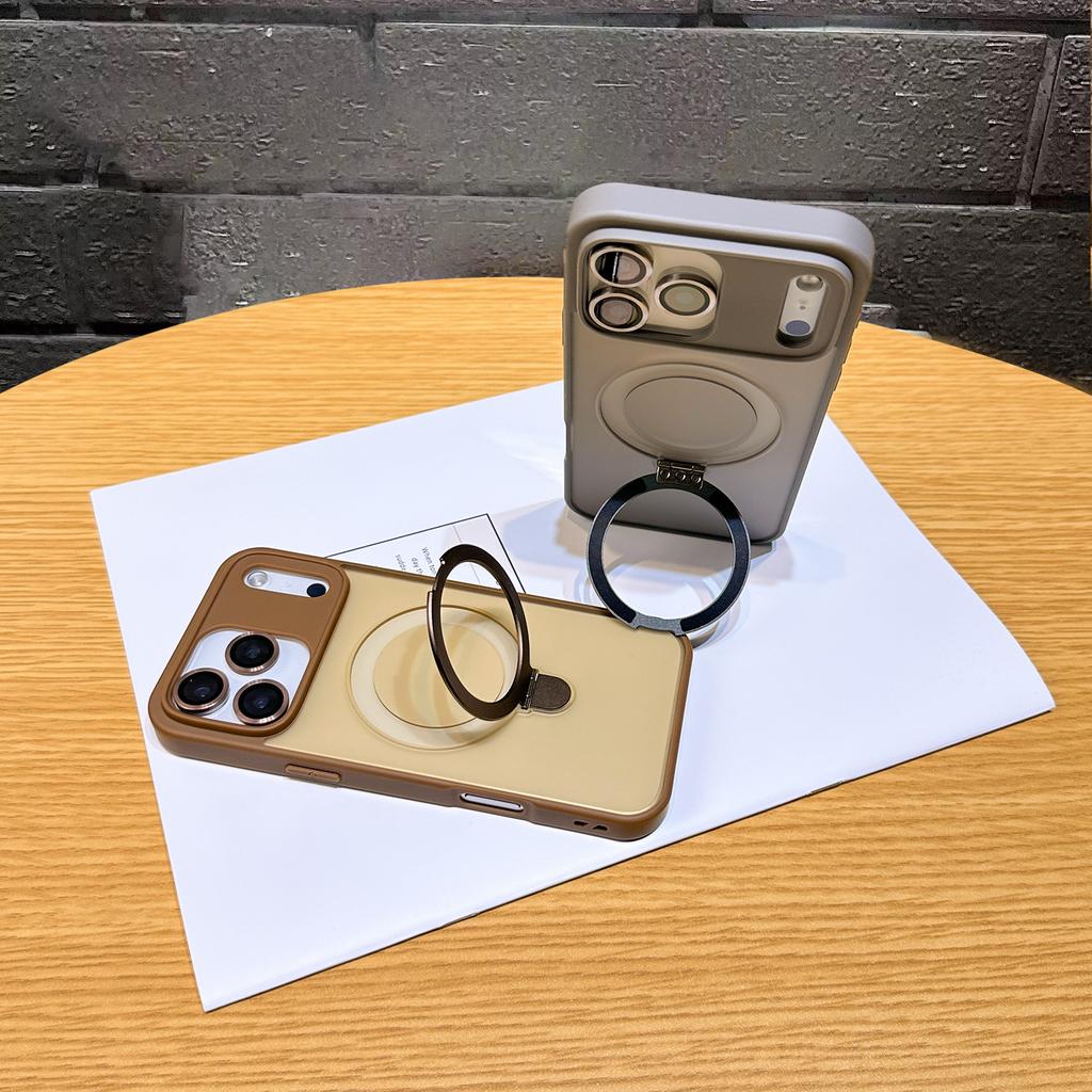 R2 matte magnetic suction bracket mobile phone case is suitable for Apple 17PROMAX/17AIR skin-sensitive mobile phone case iPhone17.